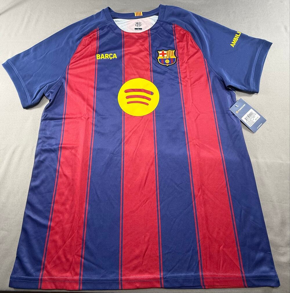 FC Barcelona Barca Home Soccer Jersey Spotify Blue Red NWT Adult L
